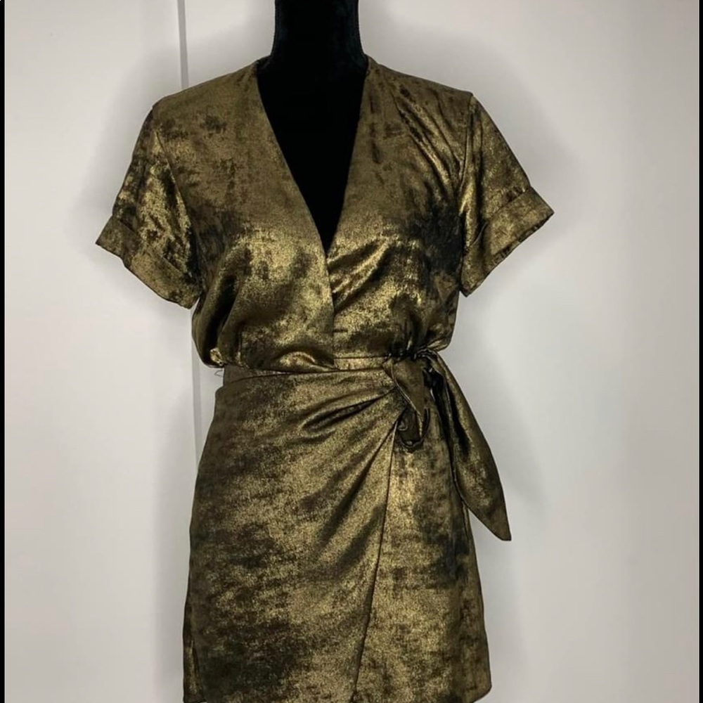 Good/ metallic wrap dress